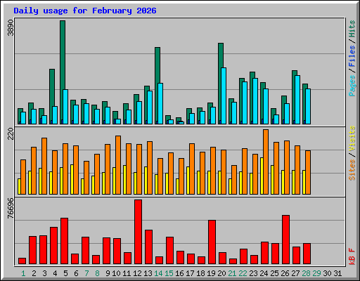 Daily usage for February 2026