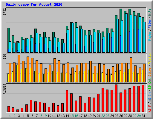 Daily usage for August 2026