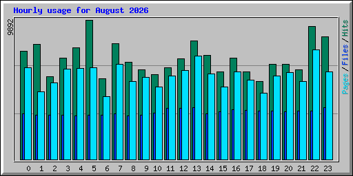 Hourly usage for August 2026